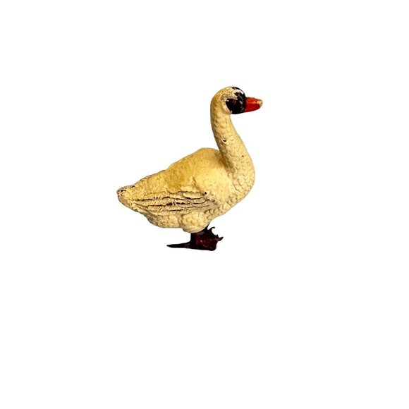 Vintage German Composite Metal Swan Figurine Collectible Putz Nativity Piece - Picture 1 of 6